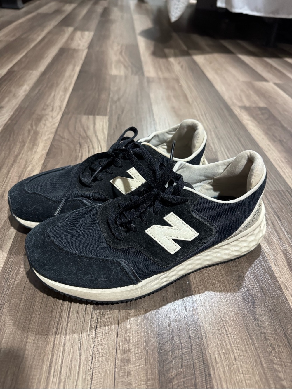 New Balance Black and Cream Casual Running Sneakers